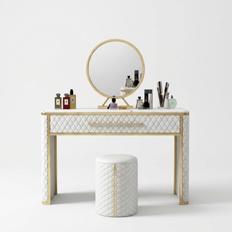 Designer adjustable dressing table in modern style made of real wooden & stainless steel