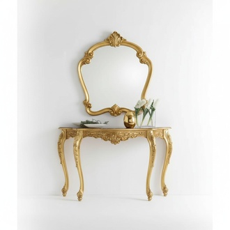Console with mirror designer console table wood consoles set 2 pcs.