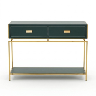 Console table green living room furniture wood stainless steel furniture luxury sideboard