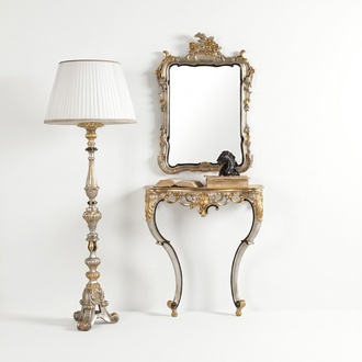 Console Dressing Table Cosmetics Table Mirror Chest of Drawers Tables Hairdresser 2 pcs. Set New