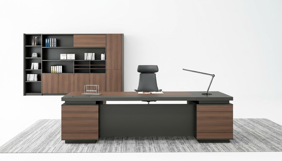 Corner desk cable channel home office table large boss tables desk furniture
