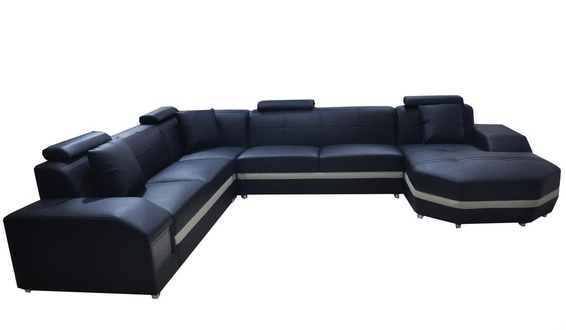 Corner Leather Modern XXL Couch Living Landscape Seating Upholstered Sofas U-Shape New