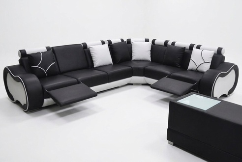 Corner Leather Modern XXL Couch Living Landscape Leather Sofa L-Shape C4030