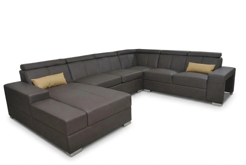 Corner Leather Modern XXL Couch Living Area Leather Sofa U-Shape C4010 Table New
