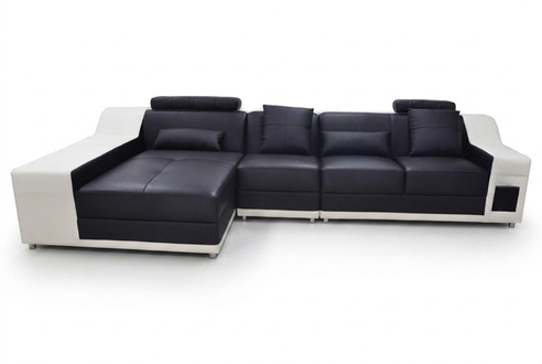 Corner Leather Modern XXL Couch Living Room Leather Sofa Sofa with USB, L-Shape B2017B