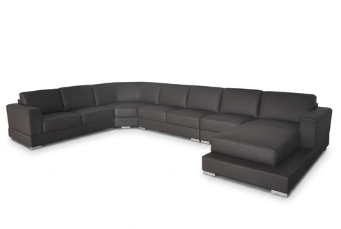 Corner Leather Modern XXL Couch Living Area Leather Sofa U-Shape USB Corner Sofa New