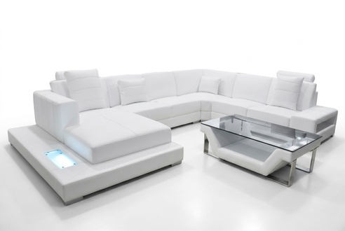 Corner Leather Sofa Couch Cushion Corner Seat Set U Shape Living Landscape Design XXL