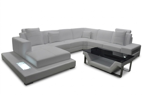 Corner Leather Sofa Couch Upholstery Corner Seat Set Living Room Landscape Design XXL U Shape