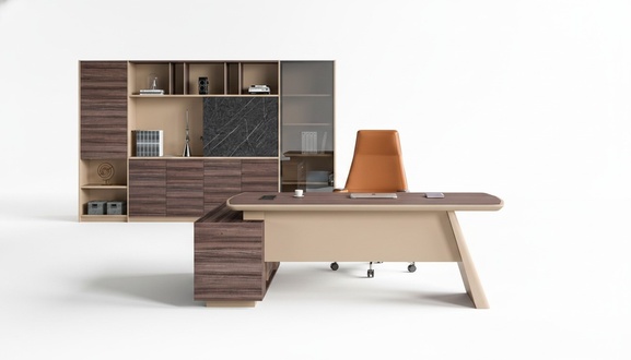 Corner office desk office table writing desk office furniture wood beige wooden table
