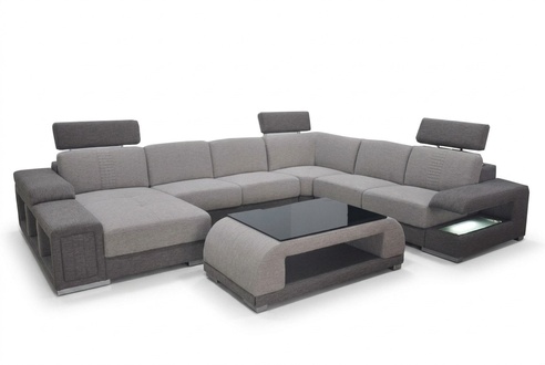 Corner Sofa Corner Modern XXL Couch Living Landscape Textile Set U Shape B2015 Fabric