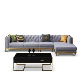 Corner sofa sofa couch leather sofa living area luxury furniture L-shaped coffee table 2 pieces.