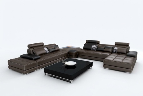 Corner Sofa Couch Living Area Leather Sofa XXL Designer Sofas Wolfhagen S/B