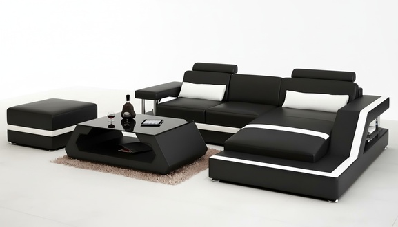 Corner sofa couch upholstery set 3 pieces. Sofa stool coffee table living room furniture