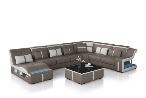 Corner Sofa Couch Cushion Corner Seat U Shape Leather Living Room Set Illuminated