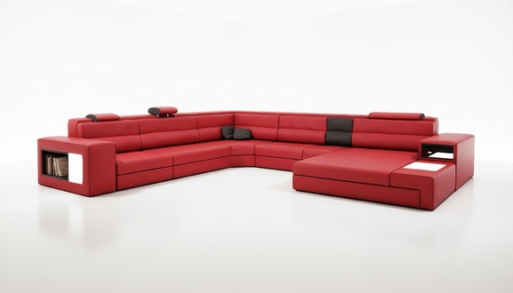 Corner sofa sofa couch upholstery set design leather textile living area Landau R