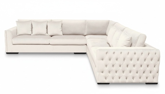 Corner sofa cream corner set upholstery velvet fabric furniture design living landscape couch