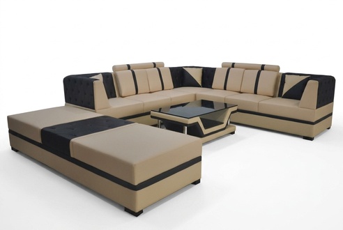 Corner sofa design upholstered corner couch corner set sofa living landscape 3-piece table USB
