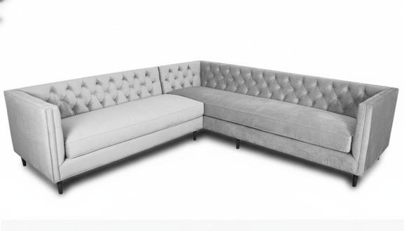 Corner Sofa Grey Big Textile Fabric Chesterfield Sofas Creative Furniture New Living Room