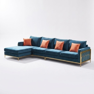 Corner sofa gray fabric L shape sofa couch design couch upholstery textile modern set !