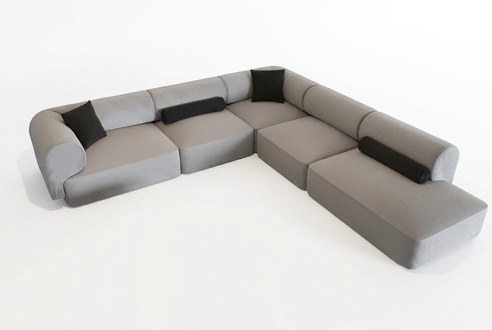 Corner sofa in a modern stylish design for the coziness of the living room.