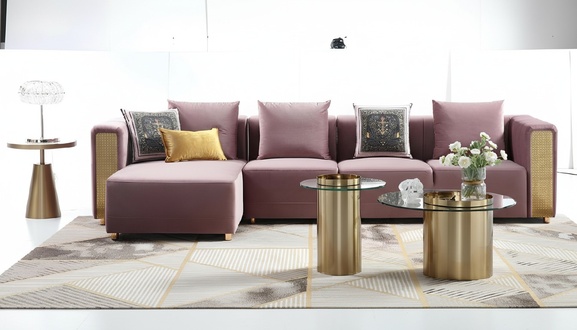 Corner Sofa L Shape Coffee Table Upholstery Corner Living Room Luxury Furniture Sofa Couch 3tlg