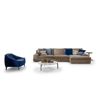 Corner Sofa L Shape Couch Luxury Italian Furniture Sofa Grey PRIANERA Living Room