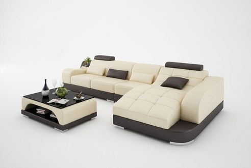 Corner sofa L-shape designer sofa couch upholstered seating set leather living landscape
