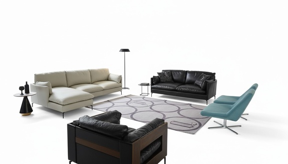 Corner sofa L shape sofa 2 seater leather luxury design living room couch furniture Prianera