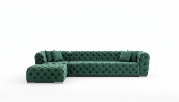 Corner sofa L shape sofa couch design couches upholstery textile new corner set green