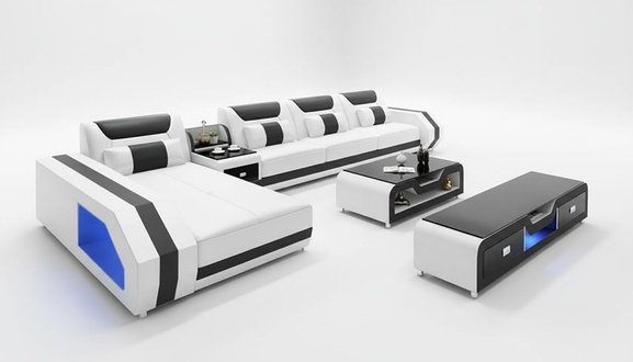 Corner sofa L\'Form table coffee table sideboard sofa leather sofa corner sofa upholstery 3-piece set