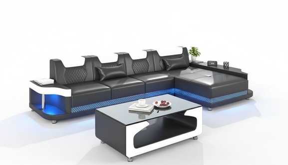 Corner Sofa L-Form Upholstery Leather Living Landscape Couches Sofas Corner Luxury Furniture New