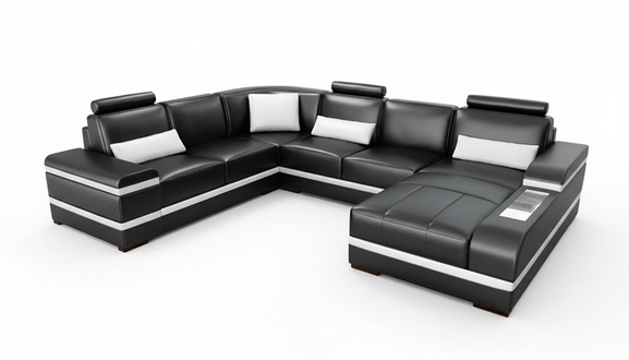 Corner sofa leather sofa big XXL U-shaped living room sofa couch set new H2218