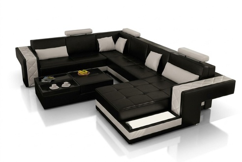 Corner sofa leather sofa big XXL U shape living landscape sofa couch set new H2211