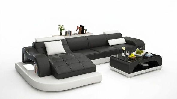 Corner Sofa Leather Sofa Couch Upholstery Corner Seat Living Room Set L Shape Sofas