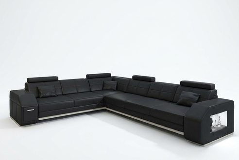 Living area designer sofa couch big upholstery leather sofas corner corner seat Ebern