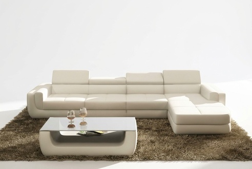 Corner Sofa Leather Sofa Living Landscape L Shape Sofa Couch Upholstered Seating Corner Tettau White