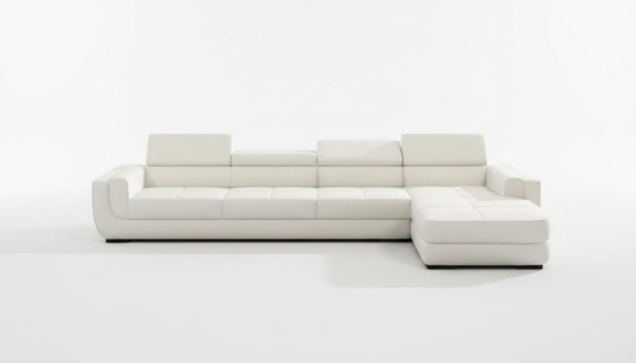 Sectional sofa leather sofa USB living area L-shaped sofa upholstered seat corner Tettau white