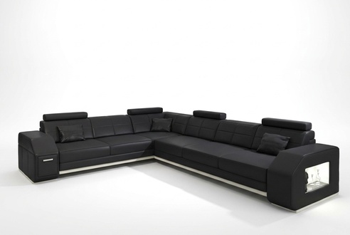 Corner sofa leather sofa sofa with USB upholstered seat corner set living landscape couch