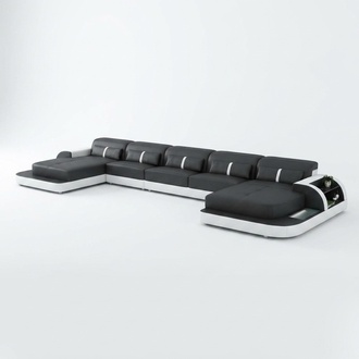 Corner sofa leather sofa with usb big U shape living area sofa couch set led new