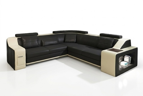 Corner sofa leather textile sofa couch upholstered living landscape L set seating Isching F