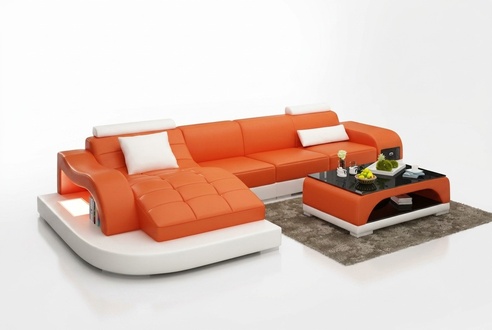Corner Sofa Living Area Leather Sofa Designer Sofa Couch Upholstery Corner Sofa Orange