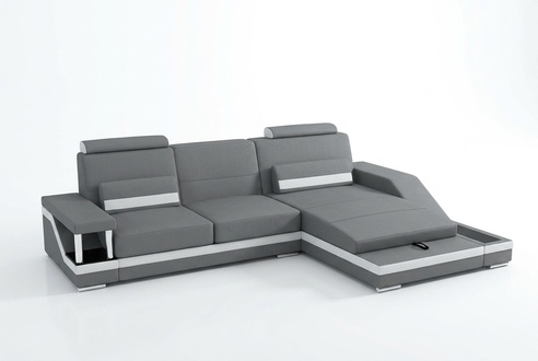 Corner sofa living landscape sofa couch corner set leather textile fabric Hamburg VI