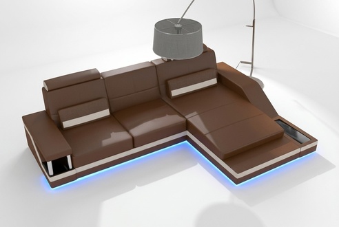 Corner sofa living area sofa + USB corner suite leather fabric custom-made
