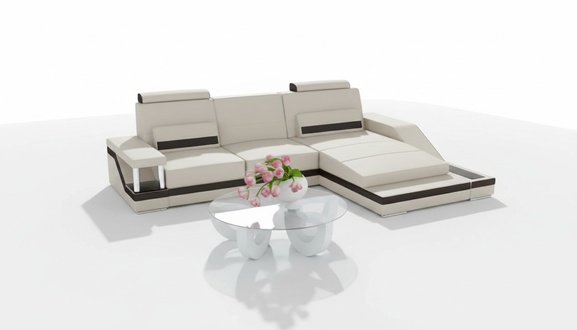 Corner sofa living landscape sofa USB corner suite leather textile fabric custom-made