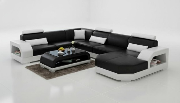 Corner sofa living landscape sofa upholstery set corner leather couch XXL big sofas new