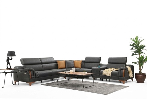 Corner Sofa Luxury Sofa L-Shape Furniture Living Room Designer Modern Textile