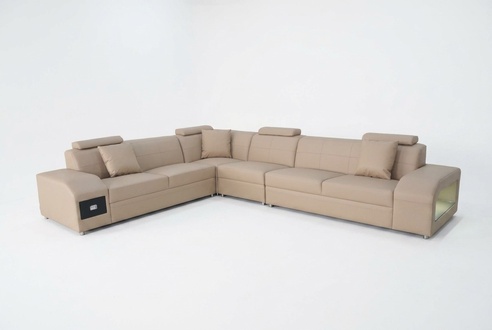 Corner sofa set modern design sofa + USB leather sofa living landscape couch