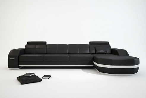 Corner sofa USB + LED Sofa living area U shape upholstered couch leather sofa fabric leather