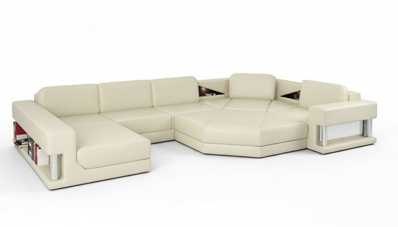Corner Sofa U-Form Couch Living Landscape Sofa Couch Modern Design Sofa Textile Leather