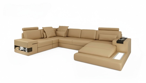 Corner Sofa U-Form Sofa Living Landscape Upholstery Bed Function Design Modern New
